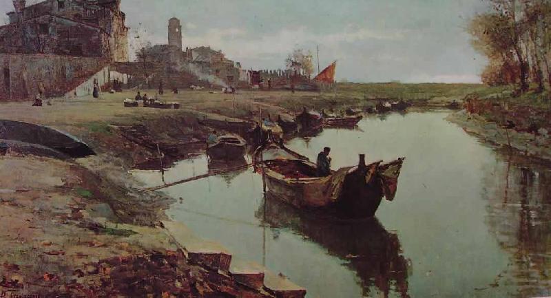 Pietro Fragiacomo Venezia povera oil painting picture